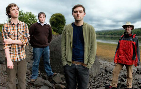 The Twilight Sad standing around, wondering when their visas are going to come.