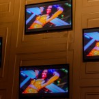 SENSORY OVERLOAD Playhouse features wall upon wall of TVs.