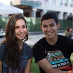 A happy pair at Music in the Park at Plaza de Cesar Chavez.