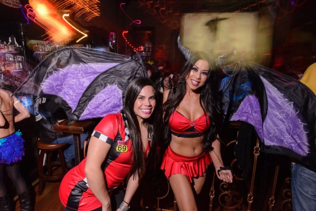 Two partiers pose for a picture at Charley's Los Gatos on Oct. 25.