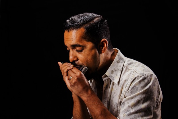 AKI THUMP: San Jose-based blues harmonica player Aki Kumar is performing at this year’s Fountain Blues Festival. Photo by Harry Who.