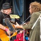 ON THE RECORD: Neil Young has said he will no longer be involved with the Bridge School Benefit Concert for 'Personal Reasons.' Pictured with Jim James of My Morning Jacket. Photo by Brian Kirksey.