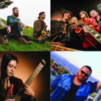 MUSICAL MOMENTS: Clockwise from top left: Fritz Montana, The Gentle Cycle, Vector Hold, Yvette Young. Photos by Greg Ramar (top right), Harry Who (bottom left).