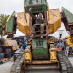 MAKER'S MARK: The President of Maker's Faire (pictured above with a man inside his sternum) attends this year's event.