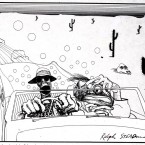 BATS OVER BARSTOW: Iconic British artist Ralph Steadman comes to Haight Ashbury with 6 decades of work, spanning 108 original pieces.