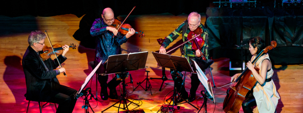 TIME KEEPERS: Kronos Quartet score their own documentary live at Bing Concert Hall.