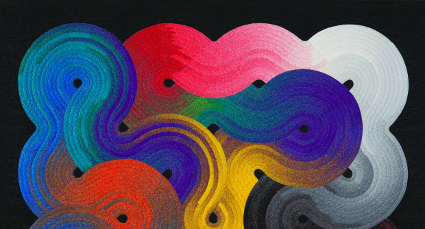SHORE THING Etsuko Takahashi’s Waves #4 is one of many stunning pieces currently on display at Museum of Quilt & Textile. Photo Credit: Photo provided by San Jose Museum of Quilts and Textiles