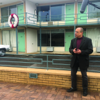 SAD REMINDER: Filmmaker Jeffery Robinson outside the Lorraine Motel, in Memphis, where Dr. Martin Luther King Jr. was assassinated in 1968. Photo courtesy of Sony Pictures