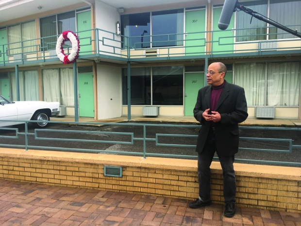 SAD REMINDER: Filmmaker Jeffery Robinson outside the Lorraine Motel, in Memphis, where Dr. Martin Luther King Jr. was assassinated in 1968. Photo courtesy of Sony Pictures