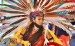 RE-VIVE Calpulli Tonalehqueh dancer Alexis ixcoxoxhitl Rosas at 2021’s Mexica New Year. Photo Credit: Buggsy Malone