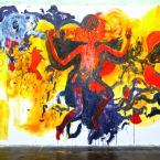 EXTRA SENSORY A first-of-its-kind large-scale mural by Céline Lyaudet displays the artist’s swirling, mingled worlds. Photo Credit: courtesy of Anno Domini